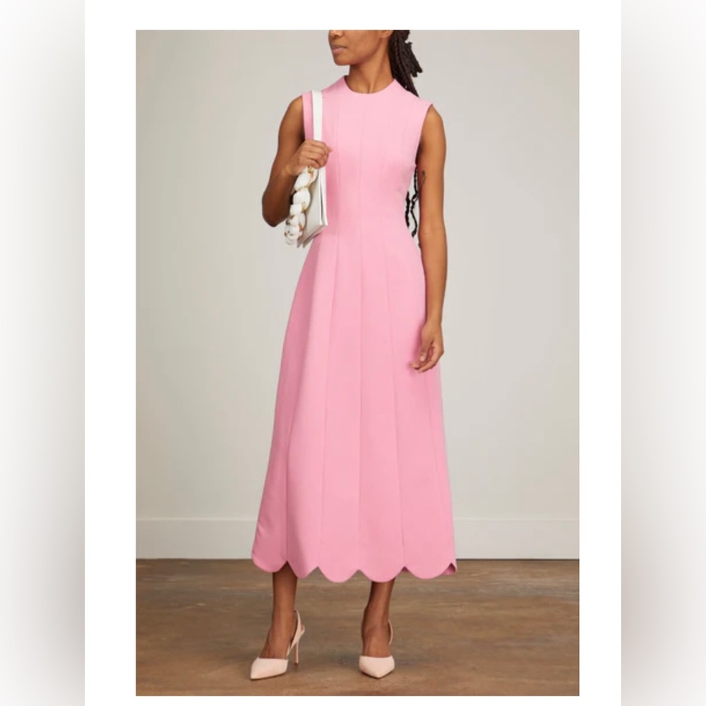 NWT Lela Rose Peony Scalloped edge Midi Length Dress; size 4